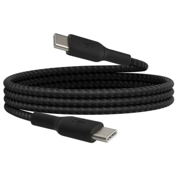 კაბელი Belkin сable USB-C > USB-C charge/data, 1m, 60W, Type-C, BRAIDED, black - Primestore.ge