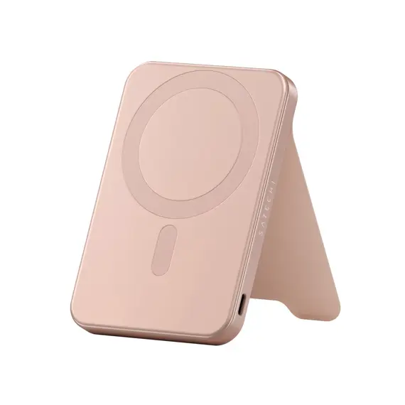 პორტატული დამტენი SATECHI Qi2 5K Magnetic Power Bank with Stand (Desert Rose) - Primestore.ge