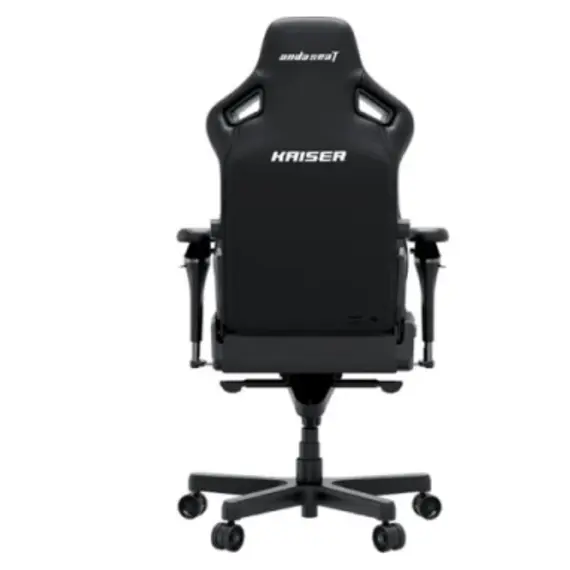 სათამაშო სავარძელი AndaSeat Chair Kaiser 4 V2, linen fabric, 6D-Armrests, black - Primestore.ge