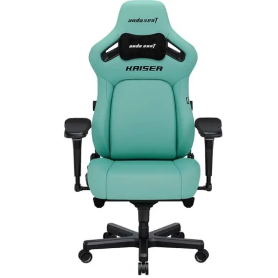 სათამაშო სავარძელი AndaSeat Chair Kaiser 4 V2, PVC leather, 6D-Armrests, green - Primestore.ge
