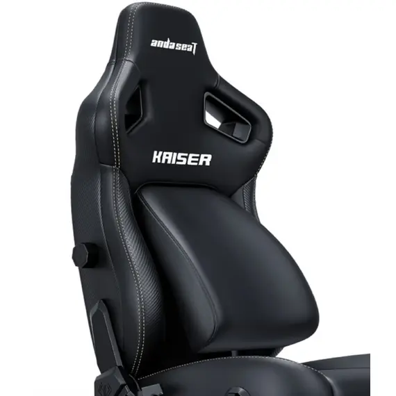 სათამაშო სავარძელი AndaSeat Chair Kaiser 4 V2, PVC leather, 6D-Armrests, black - Primestore.ge