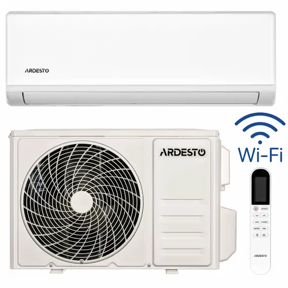 კონდიციონერი ARDESTO CoolSmart 70m2 inverter 24000BTU 7.0kW A/A -15°С Wi-Fi R32 white - Primestore.ge
