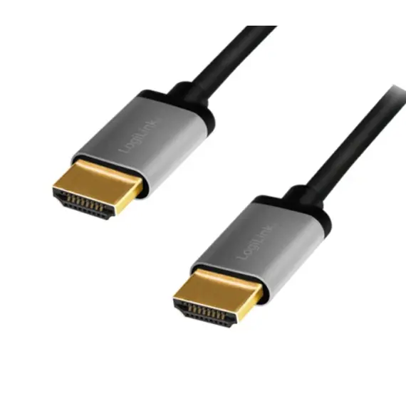კაბელი Logilink CHA0101 4K/60Hz HDMI Cable Aluminum Black/Grey 2m - Primestore.ge