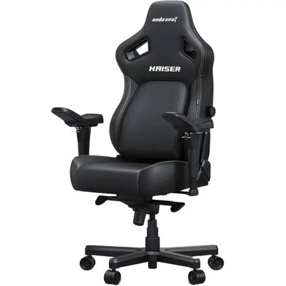 სათამაშო სავარძელი AndaSeat Chair Kaiser 4 V2 XL, PVC leather, 6D-Armrests, black - Primestore.ge