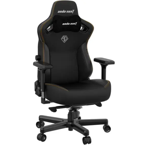 სათამაშო სავარძელი AndaSeat Chair Kaiser 3 XL, PVC leather, 4D-Armrests, black - Primestore.ge