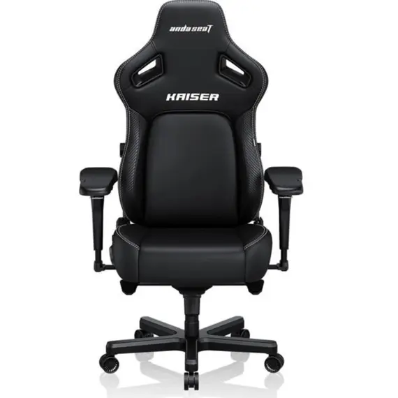 სათამაშო სავარძელი AndaSeat Chair Kaiser 4 V2 XL, PVC leather, 6D-Armrests, black - Primestore.ge