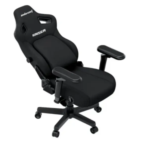 სათამაშო სავარძელი AndaSeat Chair Kaiser 4 V2, linen fabric, 6D-Armrests, black - Primestore.ge