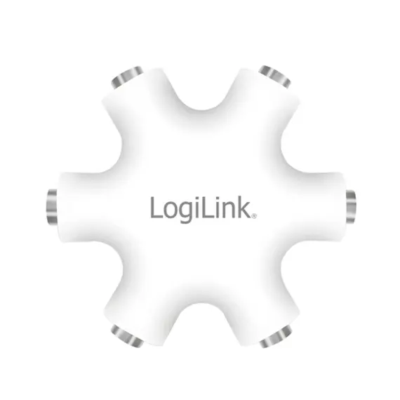 ადაპტერი Logilink CA1088 Audio Adapter 3.5 mm 3-Pin/F to 5x 3.5 mm 3-Pin/F White - Primestore.ge