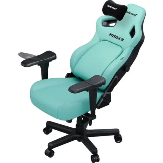 სათამაშო სავარძელი AndaSeat Chair Kaiser 4 V2, PVC leather, 6D-Armrests, green - Primestore.ge