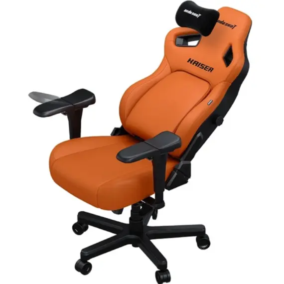 სათამაშო სავარძელი AndaSeat Chair Kaiser 4 V2, PVC leather, 6D-Armrests, orange - Primestore.ge