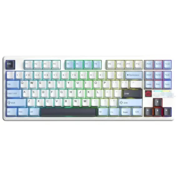 კლავიატურა AULA F87 PRO V2 Tri-Mode RGB Mechanical Keyboard Whire Light Blue/White/Dark Purple (Star Vector Switch) - Primestore.ge
