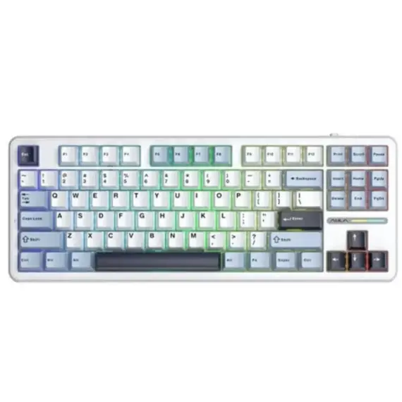 კლავიატურა AULA F87 RGB Mechanical Gaming Keyboard Blue/White/Purple (Graywood V3 Switch) - Primestore.ge