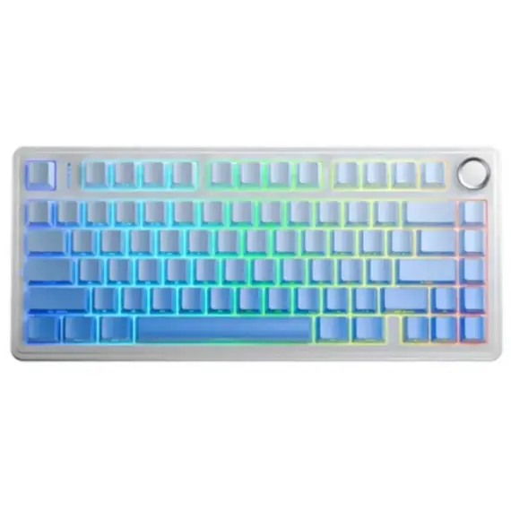 კლავიატურა AULA F75 Pro RGB Mechanical Keyboard Glacier White/Gradient Blue (Star Vector Switch) - Primestore.ge
