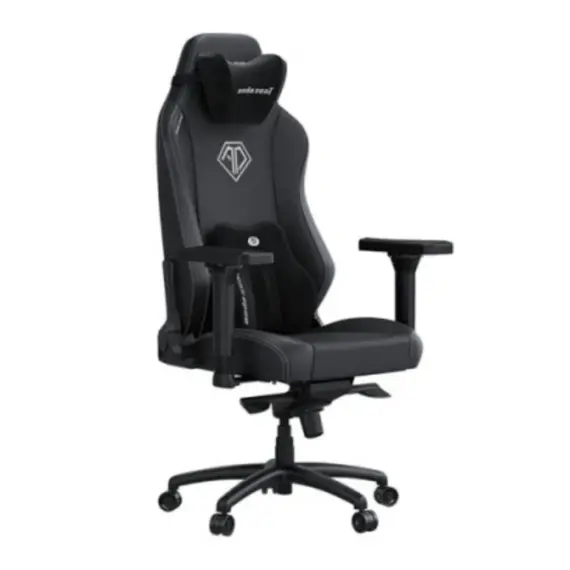 სათამაშო სავარძელი AndaSeat Chair Phantom 3 XL, PVC leather, 4D-Armrests, black - Primestore.ge