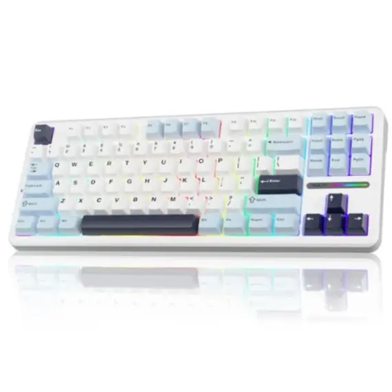 კლავიატურა AULA F87 RGB Mechanical Gaming Keyboard Blue/White/Purple (Graywood V3 Switch) - Primestore.ge