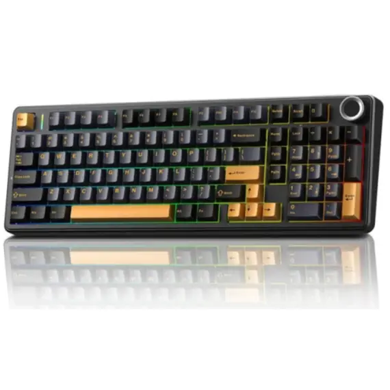 კლავიატურა AULA F99 PRO Tri-Mode RGB Mechanical Keyboard Thunder Black/Dark Blue/Orange (Star Vector Switch) - Primestore.ge