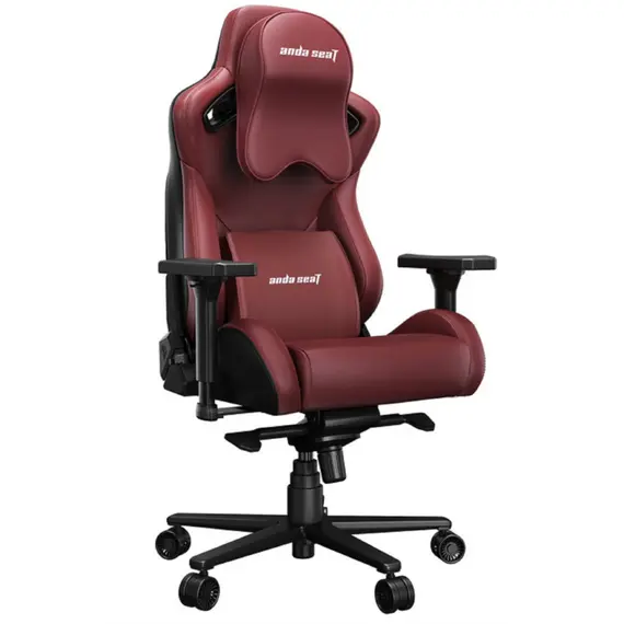 სათამაშო სავარძელი AndaSeat Chair Kaiser 2 Pro XL, PVC leather, 4D-Armrests, maroon - Primestore.ge