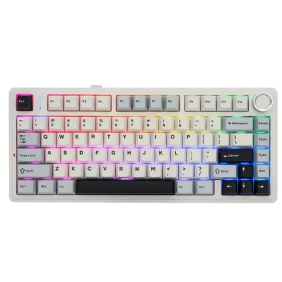 კლავიატურა AULA F75 Gasket Wireless Mechanical Keyboard Blue/White/Purple (Reaper Switch) - Primestore.ge