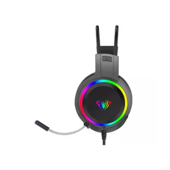 ყურსასმენი AULA S608 RGB Wired Gaming Headset With Adjustable Mic Black - Primestore.ge