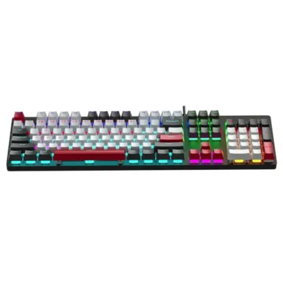 კლავიატურა AULA S500 Zoned RGB Wired Mechanical Gaming Keyboard Black/White/Red (Blue switch) - Primestore.ge