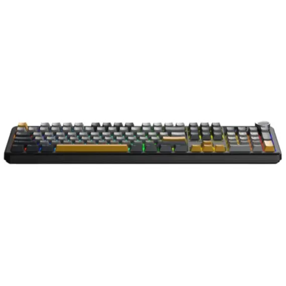 კლავიატურა AULA F108 PRO Tri-Mode RGB Mechanical Keyboard Gray/Yellow (Reaper Switch) - Primestore.ge