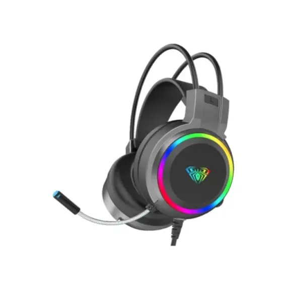 ყურსასმენი AULA S608 RGB Wired Gaming Headset With Adjustable Mic Black - Primestore.ge