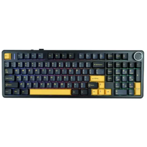 კლავიატურა AULA F99 PRO Tri-Mode RGB Mechanical Keyboard Thunder Black/Dark Blue/Orange (Star Vector Switch) - Primestore.ge