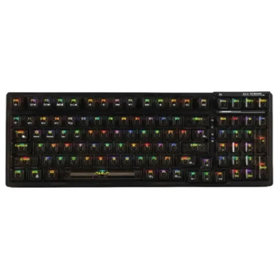 კლავიატურა AULA F98 RGB Wireless Gaming Mechanical Keyboard Black - Primestore.ge