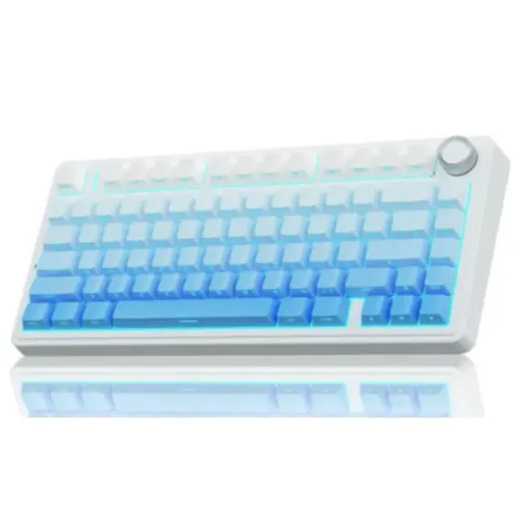 კლავიატურა AULA F75 Pro RGB Mechanical Keyboard Glacier White/Gradient Blue (Star Vector Switch) - Primestore.ge