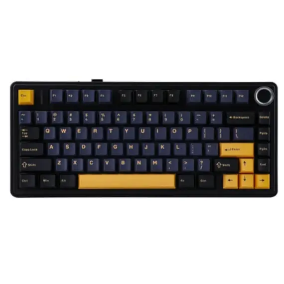 კლავიატურა AULA F75 Wireless Mechanical Keyboard Black/Dark Blue/Orange (Reaper Switch) - Primestore.ge