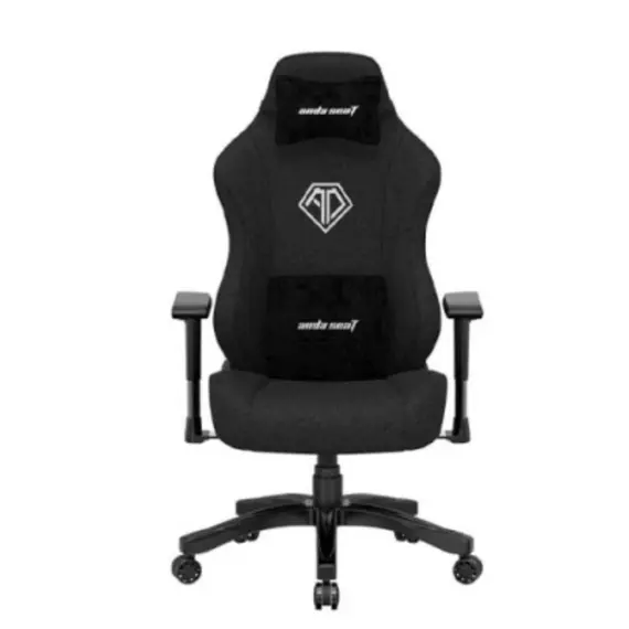 სათამაშო სავარძელი AndaSeat Chair Phantom 3, linen fabric, 1D-Armrests, black - Primestore.ge