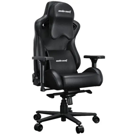 სათამაშო სავარძელი AndaSeat Chair Kaiser 2 Pro XL, PVC leather, 4D-Armrests, black - Primestore.ge