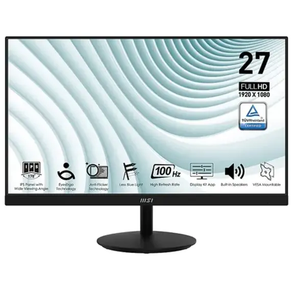 მონიტორი MSI - PRO MP271A 27" (69 cm) Flat / IPS / 1920x1080 /100Hz/  300 cd/m2/  1ms (MPRT)/  178°/178° Anti-glare - Primestore.ge