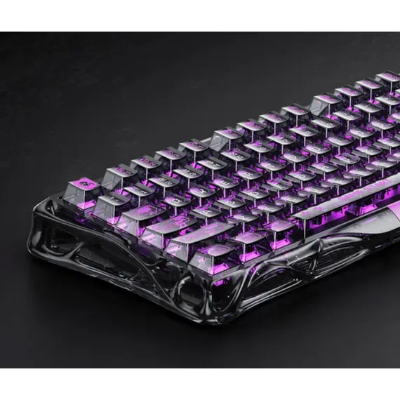 კლავიატურა GravaStar Mercury V75 Lite 75keys, Blackcore, USB-A, Transparent Black - Primestore.ge