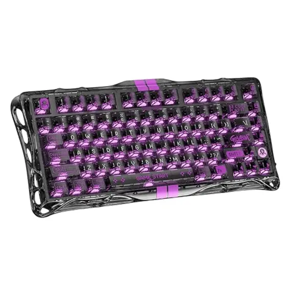 კლავიატურა GravaStar Mercury V75 Lite 75keys, Blackcore, USB-A, Transparent Black - Primestore.ge