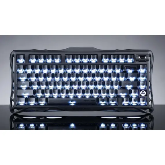 კლავიატურა GravaStar Mercury K1 80keys, GravaStar x Kailh Cheery Pink, EN, BT/WL/USB, Stealth Black - Primestore.ge