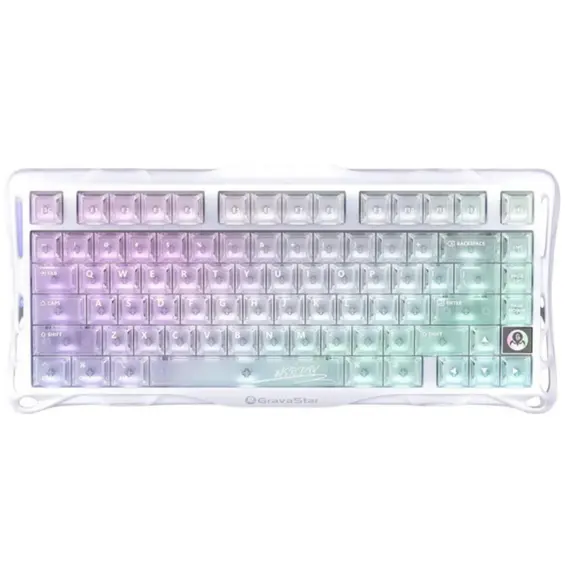 კლავიატურა GravaStar Mercury K1 Lite 80keys, GravaStar x BSUN Grey, BT/WL/USB, RGB, Crystal Aurora - Primestore.ge
