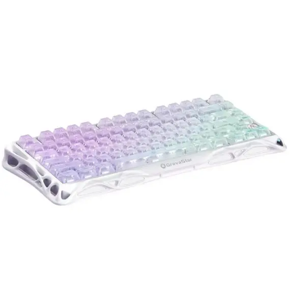 კლავიატურა GravaStar Mercury K1 Lite 80keys, GravaStar x BSUN Grey, BT/WL/USB, RGB, Crystal Aurora - Primestore.ge