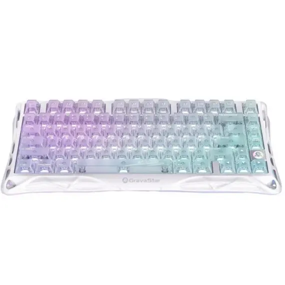 კლავიატურა GravaStar Mercury K1 Lite 80keys, GravaStar x BSUN Grey, BT/WL/USB, RGB, Crystal Aurora - Primestore.ge