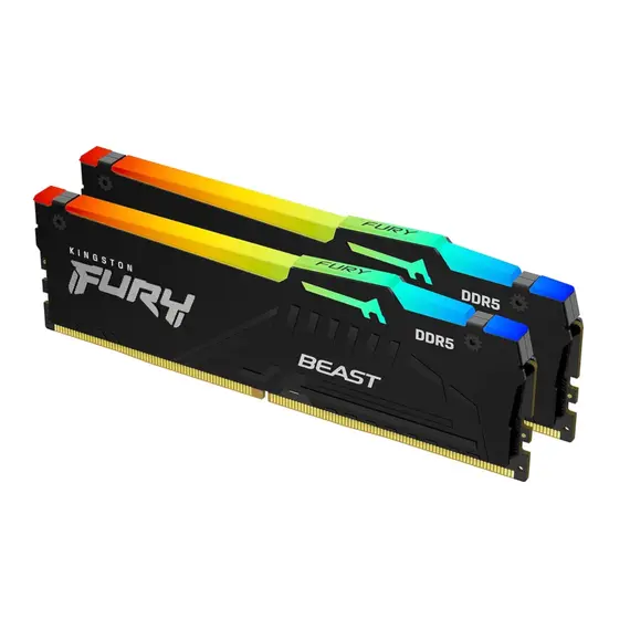ოპერატიული მეხსიერება Kingston DDR5 32GB (2x16GB) 5600MT/s CL36 FURY Beast Black RGB EXPO/XMP - Primestore.ge