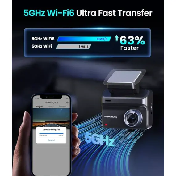 მანქანის ვიდეო რეგისტრატორი DDPAI Z50 Pro 4K Dash Cam 143° WIFI, GPS, Bluetooth, Car Video Recorder, Black - Primestore.ge