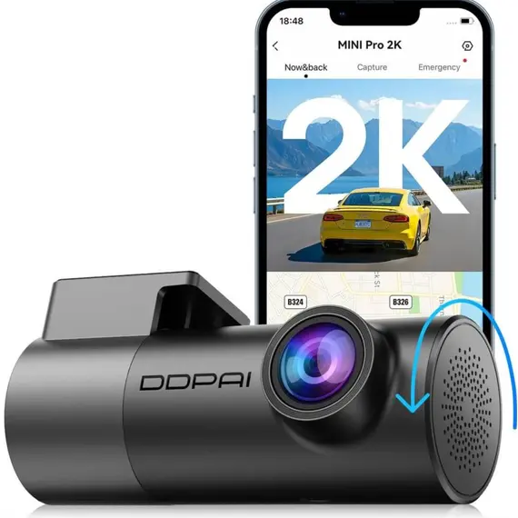 მანქანის ვიდეო რეგისტრატორი DDPAI Mini Pro 2K, 140° WIFI, Dash Cam, Car Video Recorder, Black - Primestore.ge