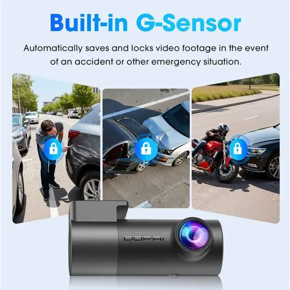 მანქანის ვიდეო რეგისტრატორი DDPAI Mini Pro 2K, 140° WIFI, Dash Cam, Car Video Recorder, Black - Primestore.ge