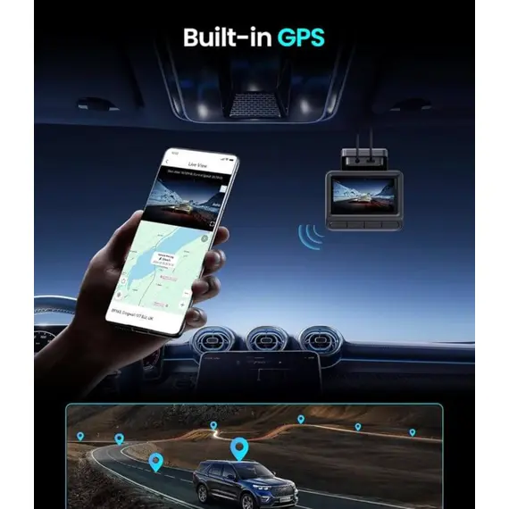მანქანის ვიდეო რეგისტრატორი DDPAI Z50 Pro 4K Dash Cam 143° WIFI, GPS, Bluetooth, Car Video Recorder, Black - Primestore.ge