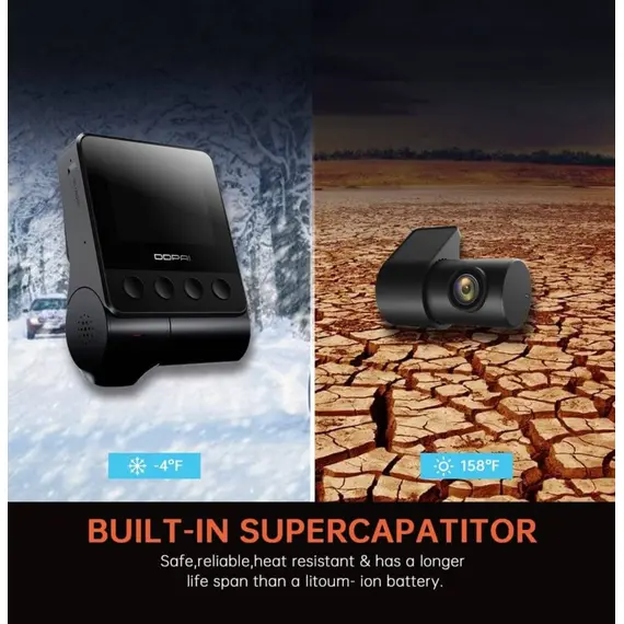 მანქანის ვიდეო რეგისტრატორი DDPAI Z40 GPS DUAL, 140°, WIFI, GPS, Front and Rear Cam, Car Video Recorder, Black - Primestore.ge