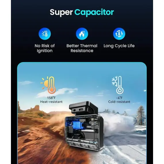 მანქანის ვიდეო რეგისტრატორი DDPAI Z50 Pro 4K Dash Cam 143° WIFI, GPS, Bluetooth, Car Video Recorder, Black - Primestore.ge