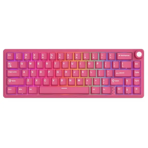 კლავიატურა Royal Kludge RKR65-BR-XH RGB Mechanical Keyboard, Cream Switch, Hot Swappable, Wired, USB, Berry Red - Primestore.ge