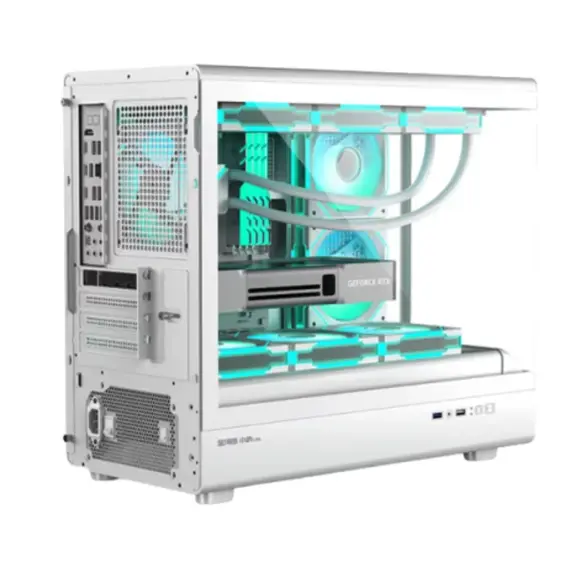 კომპიუტერის ქეისი Golden Field Lantau Lite 360 6x120mm ARGB Fans Mid Tower White - Primestore.ge