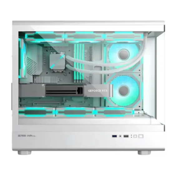 კომპიუტერის ქეისი Golden Field Lantau Lite 360 6x120mm ARGB Fans Mid Tower White - Primestore.ge