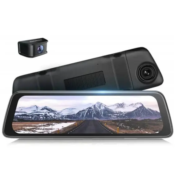 მანქანის ვიდეო რეგისტრატორი DDPAI Mola E3, 130° WIFI, 9.35" Full Touch Screen Streaming Rear View Mirror, Car Video Recorder, Black - Primestore.ge